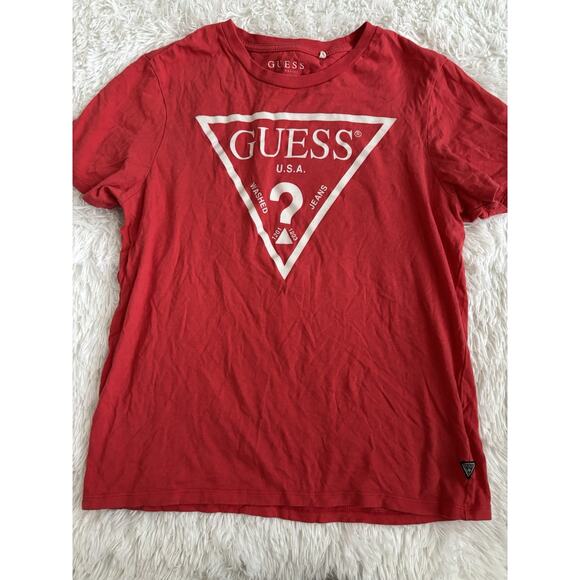 Vintage Guess Adult Sz. M Classic Red Logo Tee. - Picture 1 of 7